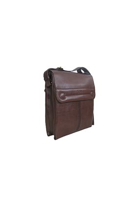 کیف پستچی قهوه ای زنانه چرم خالص Gön - کد 874806650