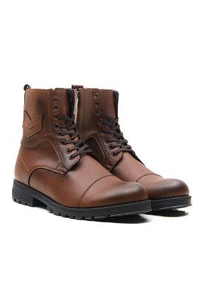 بوت / نیم بوت قهوه ای مردانه چرم خالص AROM - کد 874818051