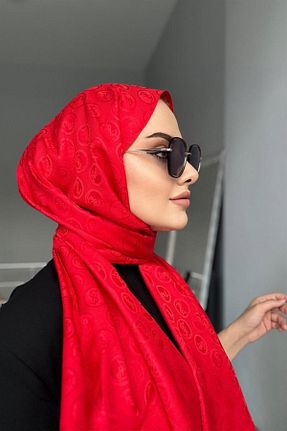 شال قرمز زنانه Byedauzunlar - کد 874815679