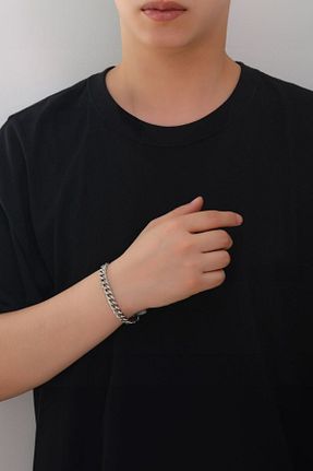 دستبند استیل (فولاد) طوسی مردانه استیل (فولاد) Chavin - کد 874831871