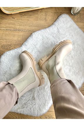 بوت برفی بژ زنانه چرم خالص LA PASSION - کد 879841938
