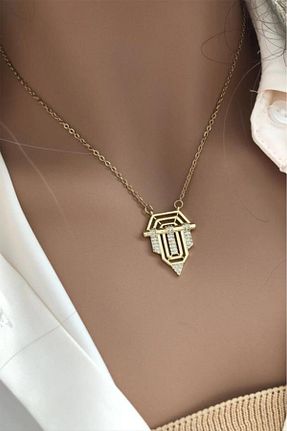 گردنبند جواهر سفید زنانه برنجی OQQO - کد 870218134