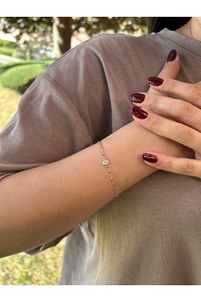 دستبند طلا رنگی زنانه 14 عیار Goldium Jewellery - کد 872546886