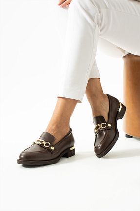 کفش لوفر قهوه ای زنانه چرم مصنوعی Güllü Shoes - کد 872922269