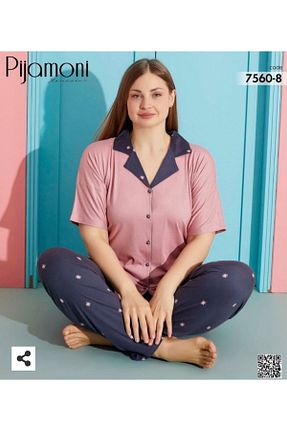 ست لباس راحتی سایز بزرگ متالیک زنانه ساده Pijamoni - کد 874886705