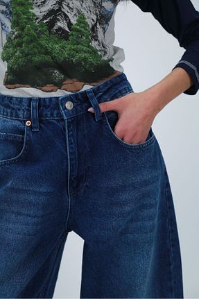 شلوار آبی زنانه بافتنی DENİKK - کد 874895492
