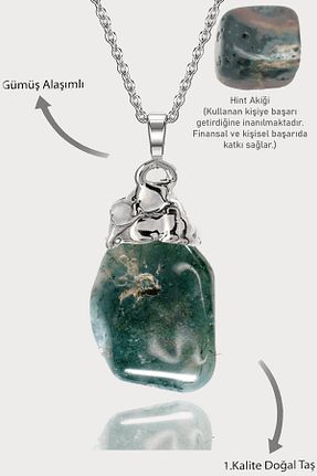 گردنبند جواهر سبز زنانه سنگ Erilsa - کد 874899517