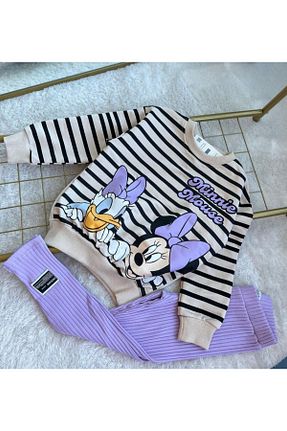 ست بالاتنه و پائین تنه بنفش بچه گانه بافت KETBaby - کد 874942688