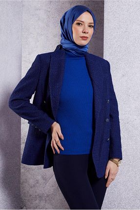 تونیک حجاب سرمه ای زنانه بافتنی TRENDTESETTÜR - کد 754405048