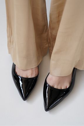 کفش پاشنه بلند کلاسیک مشکی زنانه چرم لاکی Lizzu - کد 874999120