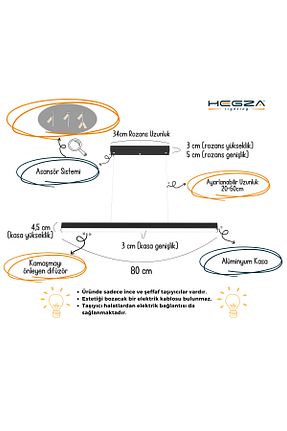 لوستر مشکی آلومینیوم Hegza Lighting - کد 407615209