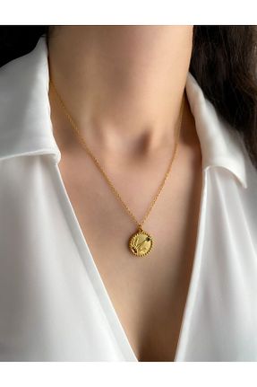 گردنبند استیل ( فولاد ) طلائی زنانه استیل (فولاد) DEMOKAN - کد 874992267