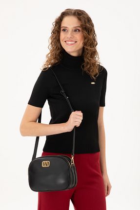 کیف دوشی مشکی زنانه چرم مصنوعی U.S. Polo Assn. - کد 875034814