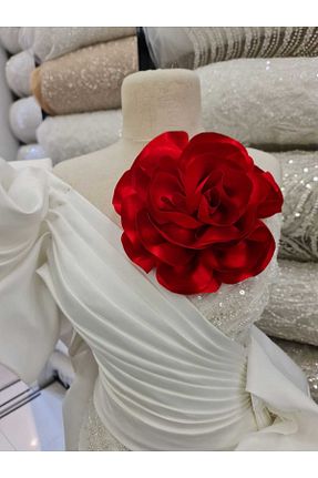 سنجاق سینه قرمز زنانه پلی استر Esteks Dantel ve Tekstil Aksesuarları - کد 875004679