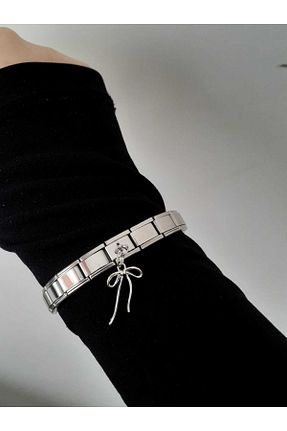 دستبند استیل (فولاد) متالیک زنانه استیل (فولاد) bijoux uniques - کد 874786608