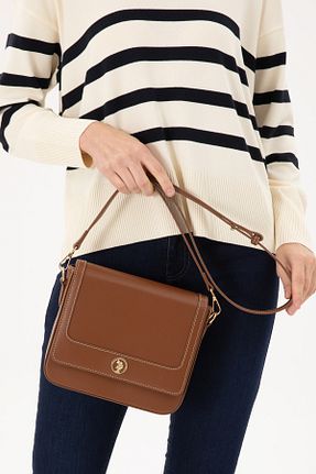 کیف دوشی قهوه ای زنانه چرم مصنوعی U.S. Polo Assn. - کد 875014460