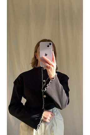 بلوز مشکی زنانه ساده Butik - کد 875003363