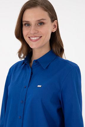 پیراهن سرمه ای زنانه یقه کلاسیک U.S. Polo Assn. - کد 875003968