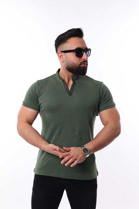 تیشرت خاکی مردانه اسلیم فیت MCZ GİYİM - کد 875109914