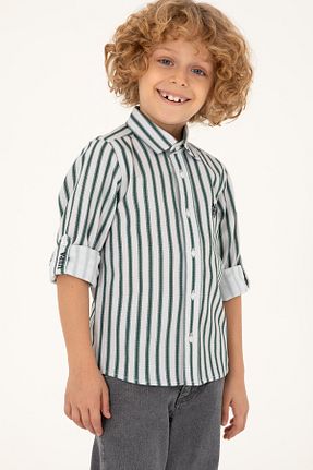 پیراهن سبز بچه گانه یقه پیراهنی U.S. Polo Assn. - کد 862446533