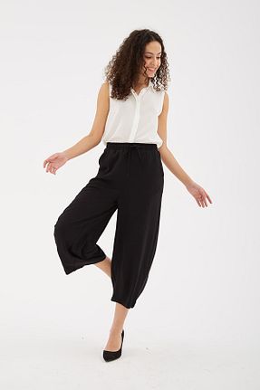شلوار مشکی زنانه پلی استر Fashion Friends - کد 650195076