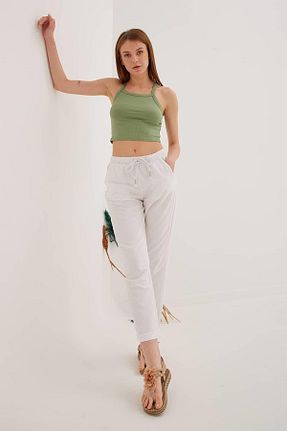شلوار سفید زنانه پارچه Fashion Friends - کد 665872146