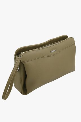 کیف پورتفوی و کلاچ خاکی زنانه چرم مصنوعی SOSELA - کد 694950633