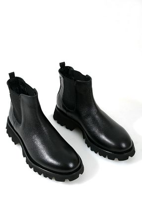 بوت / نیم بوت مشکی مردانه چرم خالص GERARDO AYAKKABI - کد 875124183