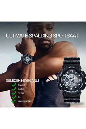 ساعت مچی مشکی زنانه 46-50 میلی متر Spalding - کد 875139645