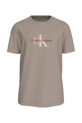 تیشرت طوسی مردانه Fitted Calvin Klein - کد 856337576