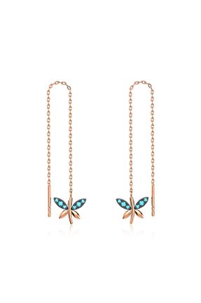 گوشواره نقره صورتی زنانه 925 عیار Indigo Takı - کد 51764998