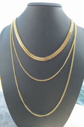 گردنبند جواهر طلائی زنانه روکش طلا کد 52016220