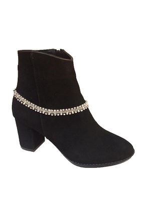 بوت / نیم بوت مشکی زنانه چرم خالص Elegan - کد 52675108