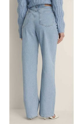شلوار جین آبی زنانه پاچه گشاد فاق بلند بلند کد 132773271