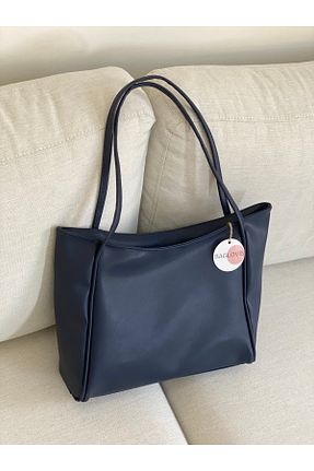 کیف دوشی سرمه ای زنانه چرم مصنوعی BAGLOVİS - کد 873183522