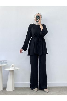 ست بالاتنه و پائین تنه مشکی زنانه مخلوط پلی استر CHUL - کد 873218384
