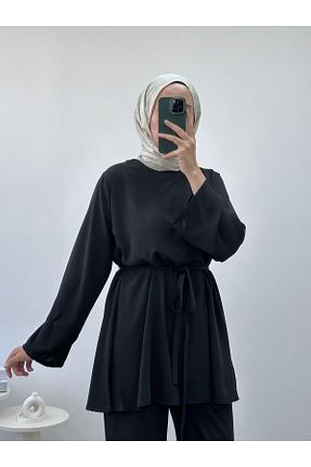 ست بالاتنه و پائین تنه مشکی زنانه مخلوط پلی استر CHUL - کد 873218384