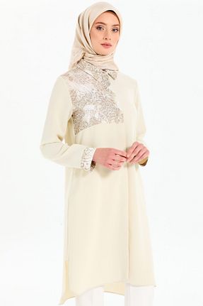 تونیک حجاب بژ زنانه بافتنی Tuğba - کد 873220538