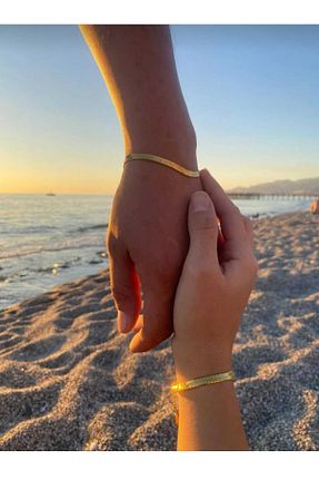 دستبند استیل (فولاد) زرد زنانه استیل ضد زنگ Tajemny - کد 873243090