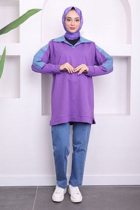 ست بالاتنه و پائین تنه حجاب بنفش زنانه رگولار İmajButik - کد 873239111