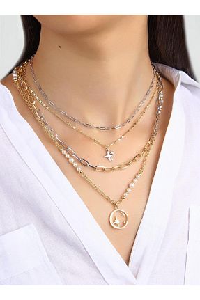 گردنبند جواهر رنگی زنانه برنجی Klips Concept - کد 862743699