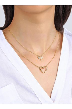 گردنبند جواهر رنگی زنانه برنجی Klips Concept - کد 861565020
