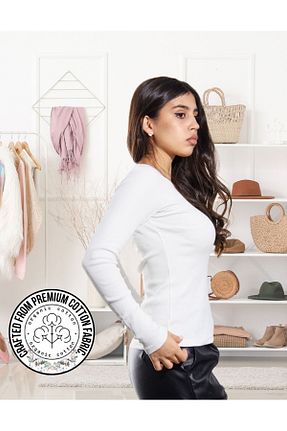 بادی سفید زنانه یقه هفت ALYA UNDERWEAR - کد 458286440