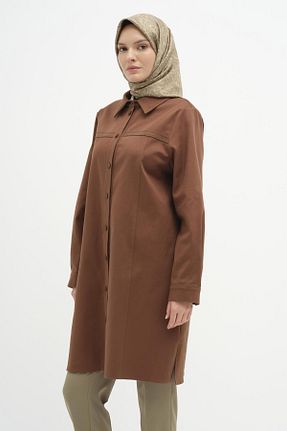 بلوز حجاب قهوه ای زنانه ویسکون Tuğba - کد 873275248