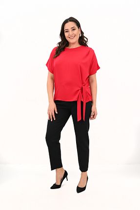بلوز سایز بزرگ قرمز زنانه سایز بزرگ Koza Butik - کد 873289773