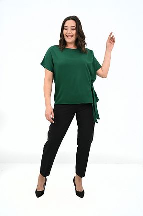 بلوز سایز بزرگ سبز زنانه سایز بزرگ Koza Butik - کد 873288398