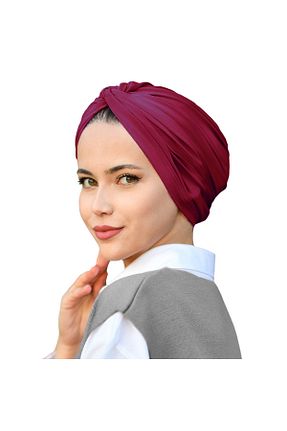روسری زرشکی پلی استر Sufirit - کد 873283612