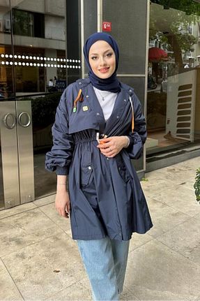بارانی و بادگیر حجاب سرمه ای زنانه Relaxed Oven - کد 848502170