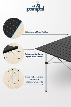 میز کمپ مشکی فلزی Panipal Outdoor - کد 873316961