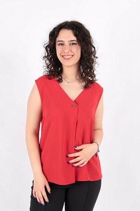 بلوز قرمز زنانه ساده Ayhan - کد 873302429